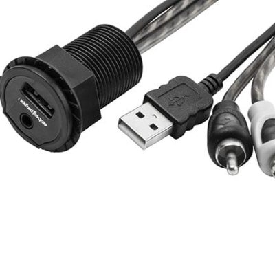 Rockford Fosgate PAUX USB-Kabel und 3,5mm Klinke Einbaubuchse