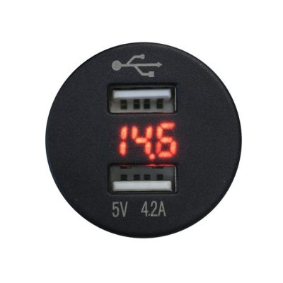 FOUR Connect 4-600156 Waterproof USB Socket With Voltage Display
