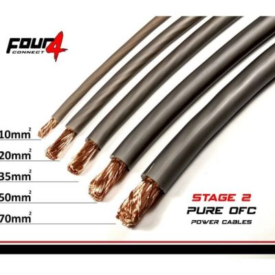 FOUR Connect 4-800212 STAGE2 10mm2 OFC Power Cable Grey 50m