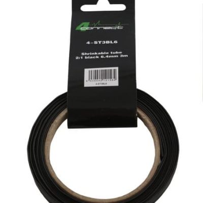 FOUR Connect 4-ST3BL6 Shrink Tube, 2:1 Black 6.4mm 3m